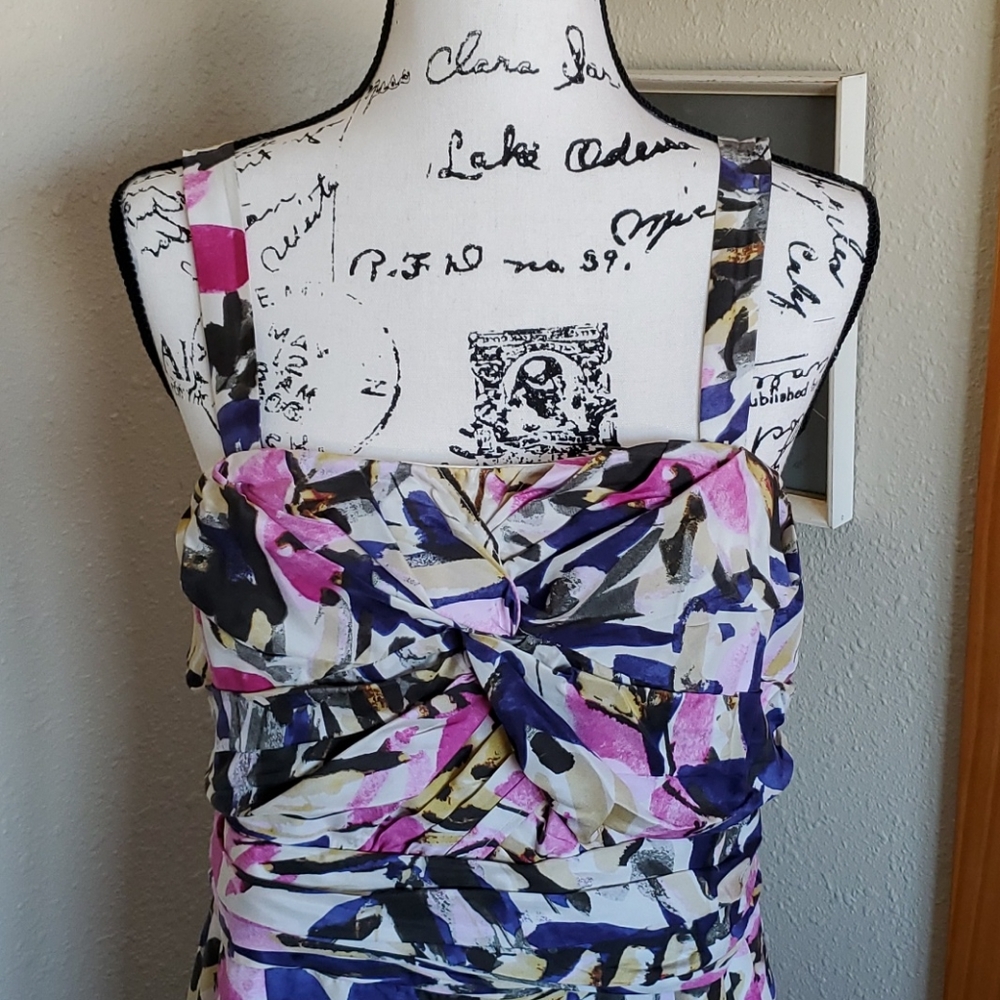 Banana Republic 100% Silk Floral Knotted Dress Size 12 - Picture 5 of 9